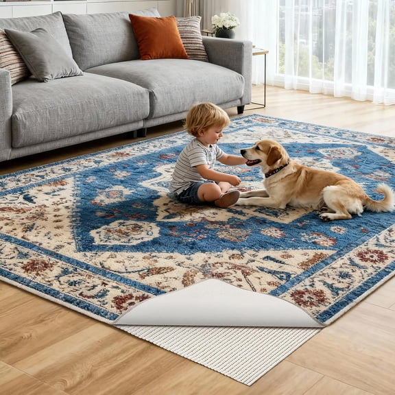 9x12 Ft Rug Pad Non-Slip Cushioned Thick Carpet Underlay Secures Rugs and Protects Hard Floors
