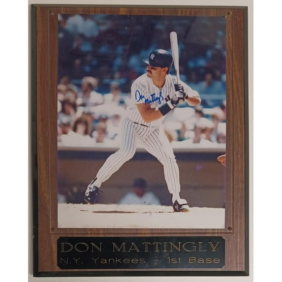 9x12 Hand Signed Wood Plaque Don Mattingly New York Baseball