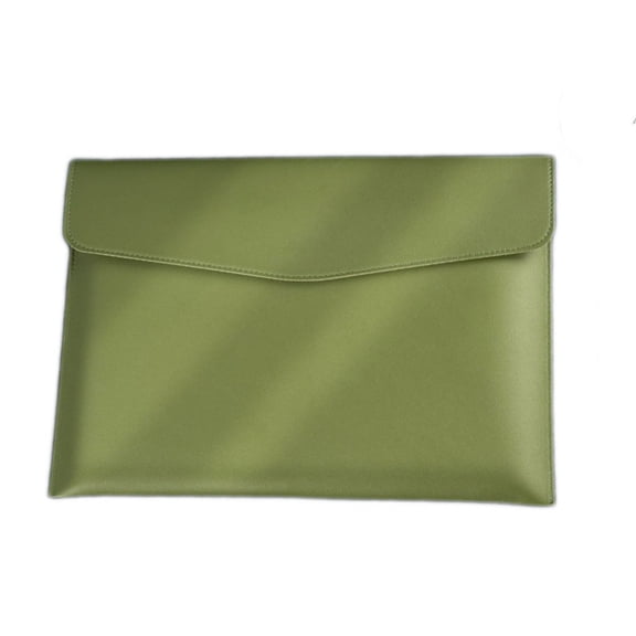 9x12 Inch Leather Document Holder Dark Green Professional Portfolio with Button Closure Executive Padfolio for Office and Conference