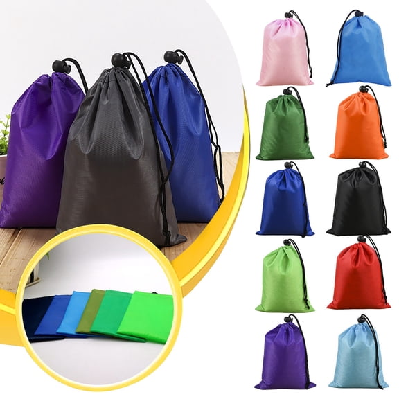 9x12 Inch Nylon Drawstring Storage Bag, Heavy Duty Portable Travel Shoe Pouch Organizer for Sports Gym Packing and Wrapping Gifts
