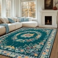 thumbnail image 1 of 9x12 Large Washable Area Rug for Living Room, Soft Low Pile Butterfly Insect Printed Throw Rugs with Rubber Backing, Non-Slip Stain Resistant Big Carpet for Bedroom Office Dining Room, Dark Green, 1 of 9