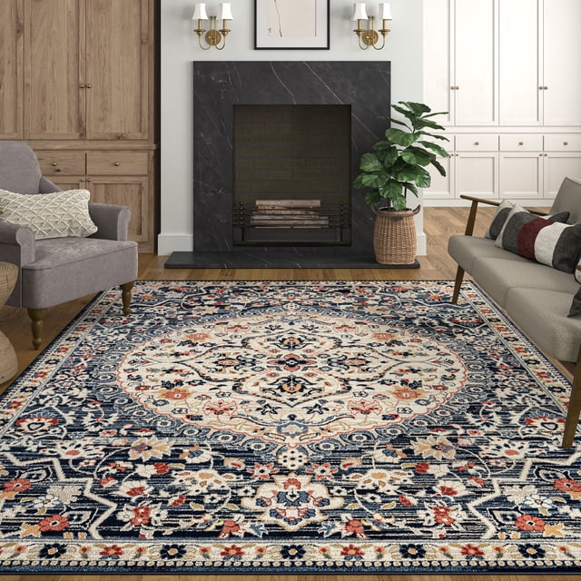 Bliss Rugs Perisan Area Rug, Medallion Indoor Rugs for Living Room