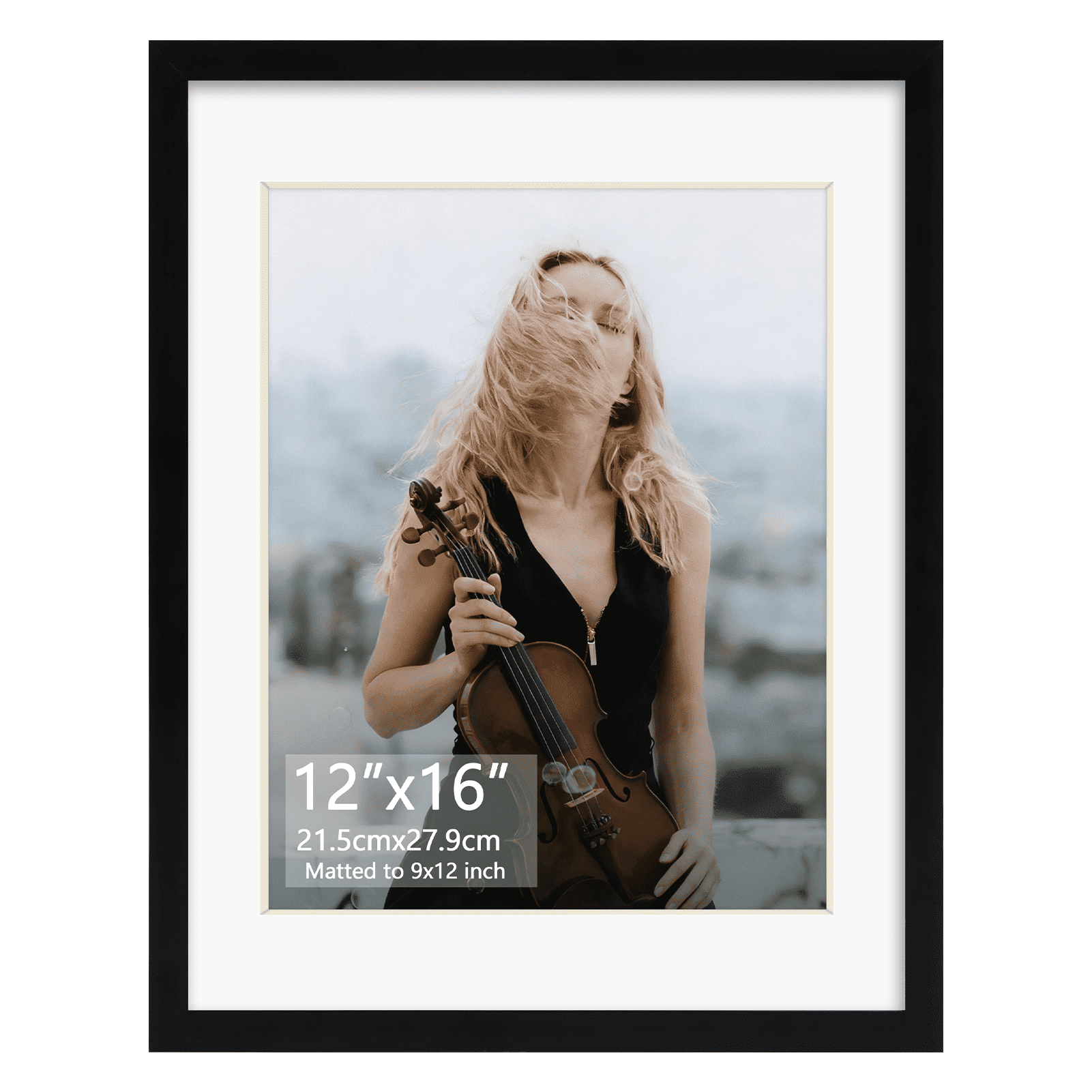 Foryoubyyu, Picture Frames, 9x12, Black, with Mat or without Mat
