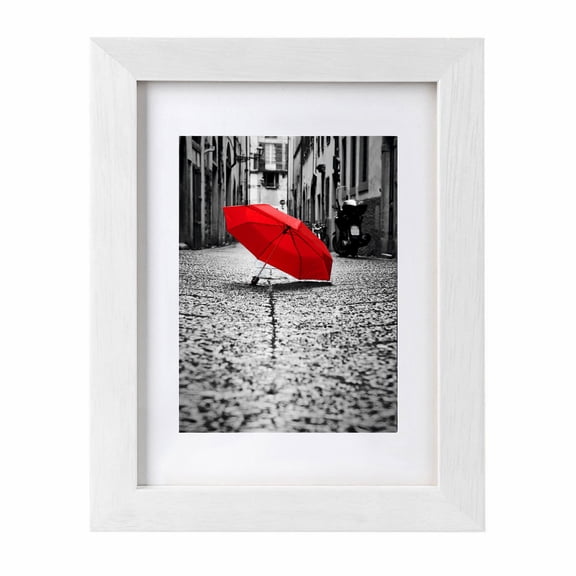 9x12 Picture Frames White Matted 6x8 Wooden Picture Frame Poster Frame for Wall Hanging and Home Decoration-White