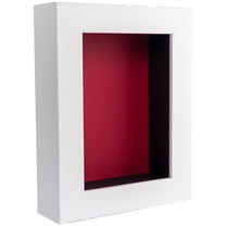 9x12 Shadow Box Frame In White With A 1 3/4" Usable Depth Includes Red Acid-Free Backing, UV
