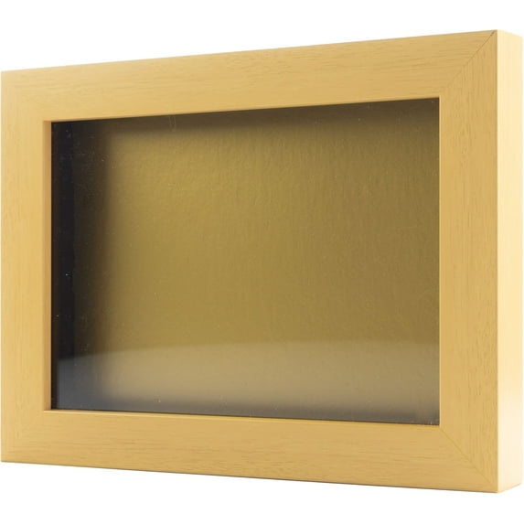 9x12 Shadow Box Frame Natural Real Wood with a Gold Acid-Free Backing | 3/4" of Usuable Depth | UV