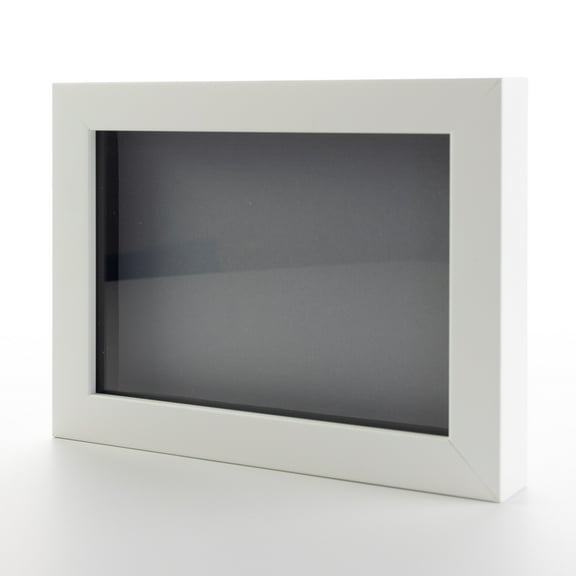 9x12 Shadow Box Frame Painted White Real Wood with a Grey Acid-Free Backing, 3/4" of Usuable