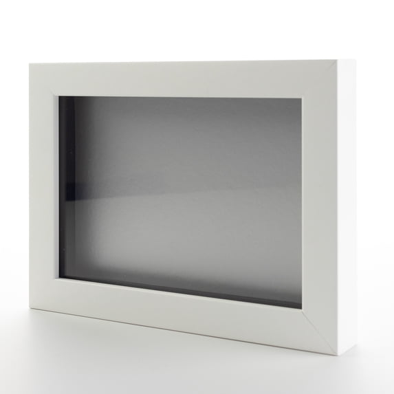 9x12 Shadow Box Frame Painted White Real Wood with a Silver Acid-Free Backing | 3/4" of Usuable