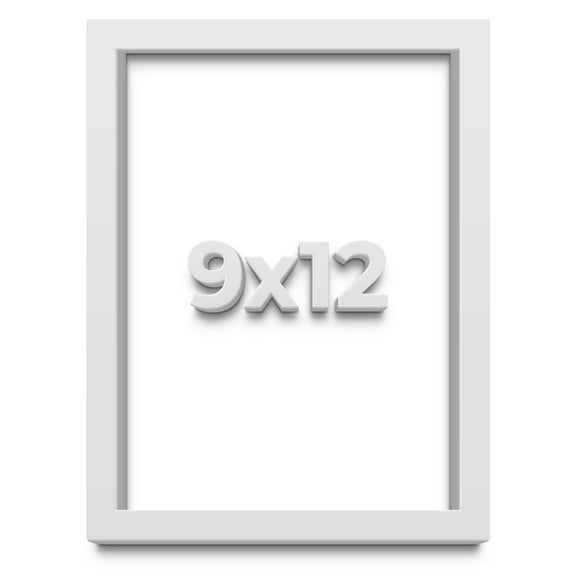 9x12 Shadow Box Frame White | 2 Inches Deep Real Wood Contemporary Shadowbox Display Frame | UV