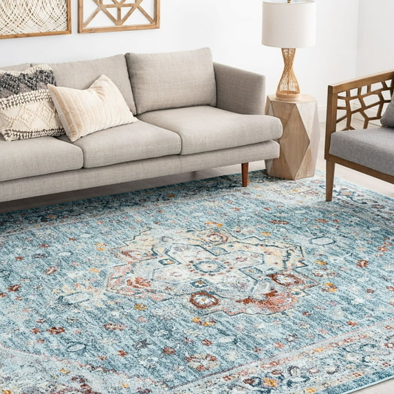 9x12 Traditional Gray Blue Large Area Rugs for Living Room | Bedroom Rug | Dining Room Rug | Indoor Entry or Entryway Rug | Kitchen Rug | Alfombras para Salas 8'9'' x 12'3''