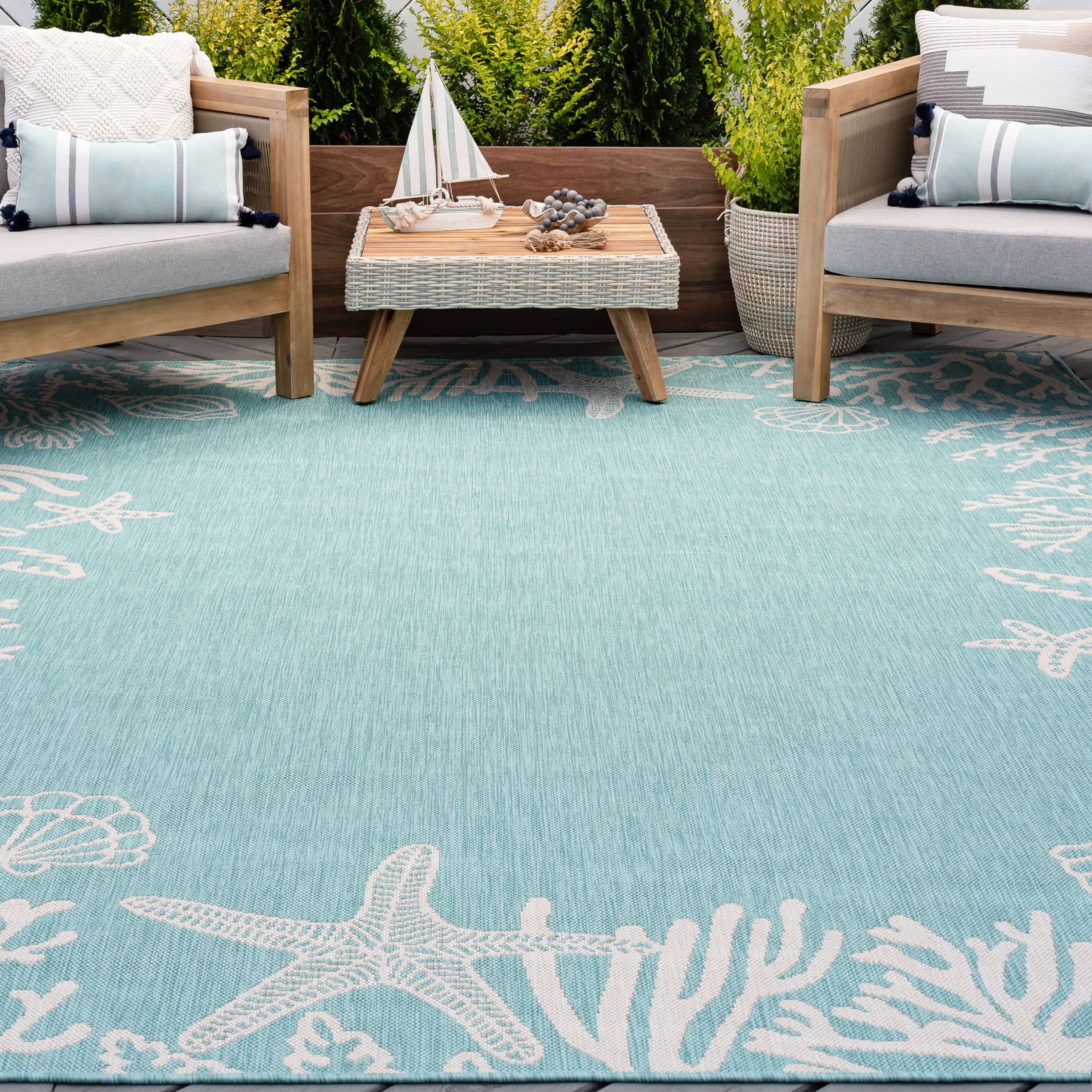 9x12 Water Resistant, Large Indoor Outdoor Rugs for Patios, Front Door ...