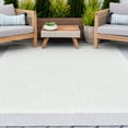 thumbnail image 1 of 9x12 Water Resistant, Large Indoor Outdoor Rugs for Patios, Front Door Entry, Entryway, Deck, Porch, Balcony | Outside Area Rug for Patio | Gray, Solid Border | Size: 8'9'' x 12'2'', 1 of 8