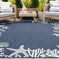 thumbnail image 1 of 9x12 Water Resistant, Large Indoor Outdoor Rugs for Patios, Front Door Entry, Entryway, Deck, Porch, Balcony | Outside Area Rug for Patio | Navy, Coastal | Size: 8'9'' x 12'2'', 1 of 8