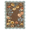thumbnail image 1 of 9x12 ft Brown Floral Area Rug, Botanical Print, Washable, Non-Slip, Modern Polyester Living Room Bedroom, 1 of 8