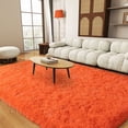 thumbnail image 1 of 9x12ft Large Fluffy Area Rugs for Bedroom,Independence Day Father's Day Gifts Decora Orange Soft Carpet Shag Kids Rug with Non-Slip Stickers Rug Pads Living Room Bedroom, 1 of 12