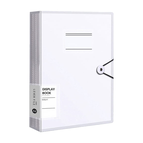 9x13" Binders with Plastic Sleeve, 1 Pcs A4 30 Pockets Portfolio Binder Folder Presentation Book with Clear Plastic Sheet Protector Sleeves for Artwork Document (White)