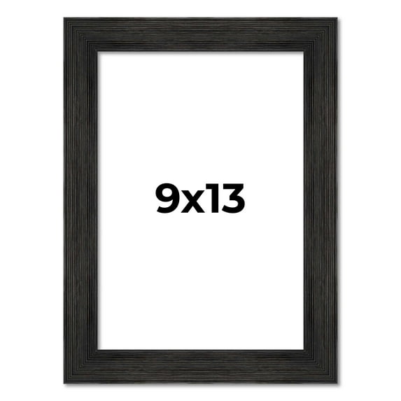9x13 Frame Black Rustic Barnwood Solid Wood Picture Frame | 1.5 Inch Moulding Width | Includes UV