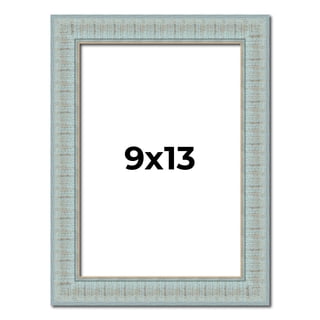 9x13 Frame Blue Teal Distressed Solid Wood Picture Frame | 1.625 Inch Moulding Width | Sonoma Blue