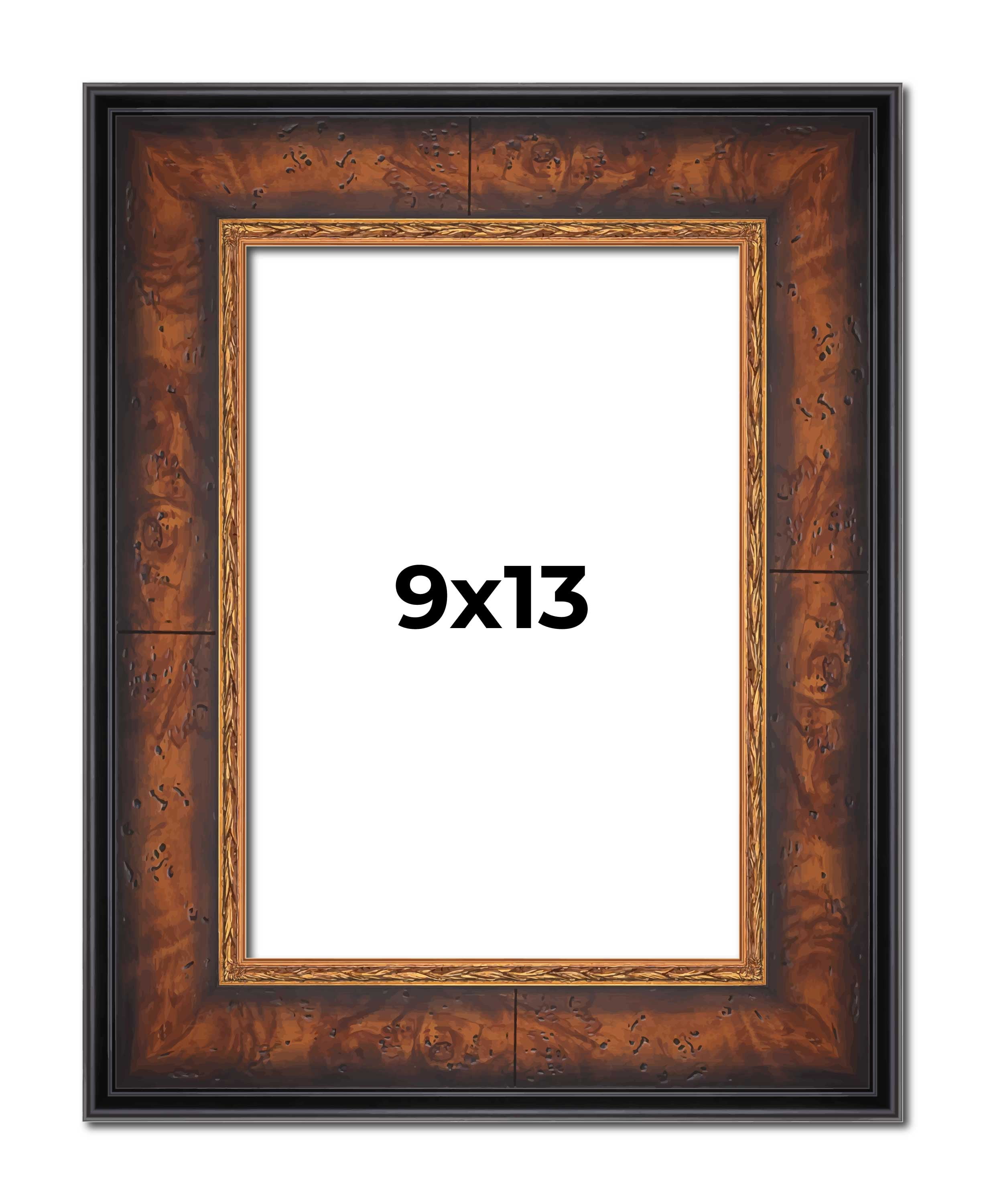 9x13 Picture Frame With Mat - Black Wood Frame For 11x15 Display, Includes White Mat & Hanging Kit - View #3