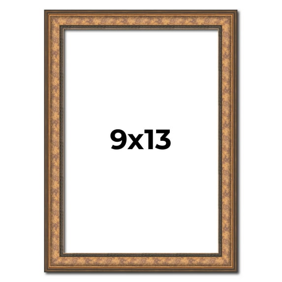9x13 Frame Gold Real Wood Picture Frame Width 1.25 inches | Interior Frame Depth 0.5 inches |