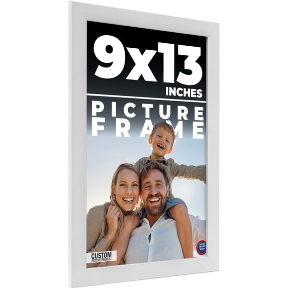 9x13 Frame White Real Wood Picture Frame Width 0.75 inches | Interior Frame Depth 0.5 inches |