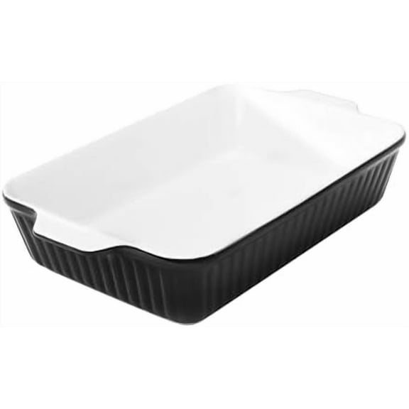9x13-Inch Casserole Dishes for Oven, Ceramic Baking Dish, Large Lasagna Pan Deep, 4.2 Quarts Baking Pan with Handles, for Casserole, Bakeware, Lasagna, Home Kitchen Gift, Black
