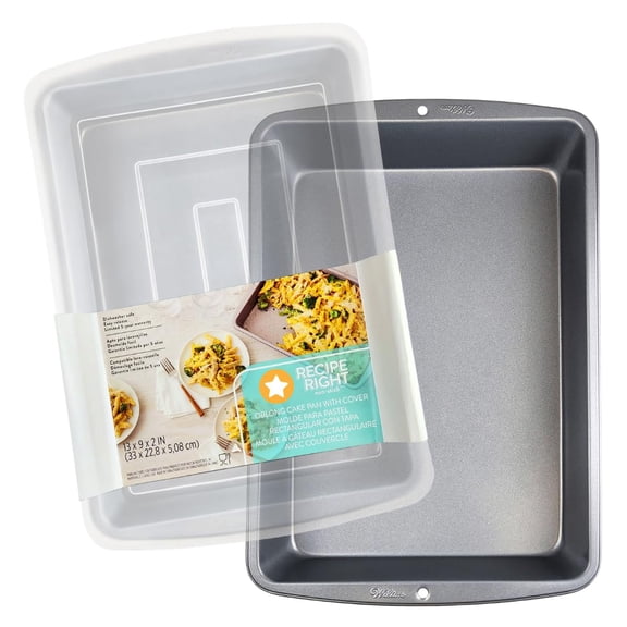 9x13 Inch Nonstick Rectangular Baking Pan with Lid Covered Cake Pan for Brownies, Sheet Cakes, Lasagna Durable, Dishwasher Safe, Freezer Safe