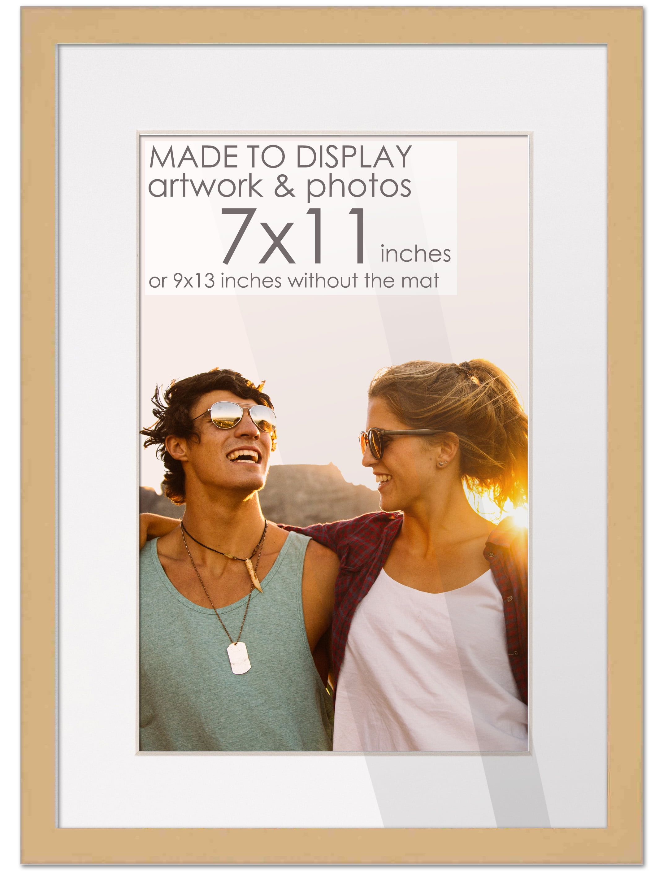 6x6 Natural Frame Matted for 6x6 Picture or 9x9 Art Poster Without Photo  Mat - Display Your 6 x 6