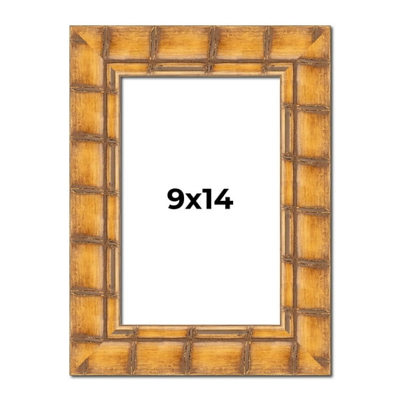 9x14 Frame Beige Real Wood Picture Frame Width 3 inches | Interior Frame Depth 0.5 inches | Natural