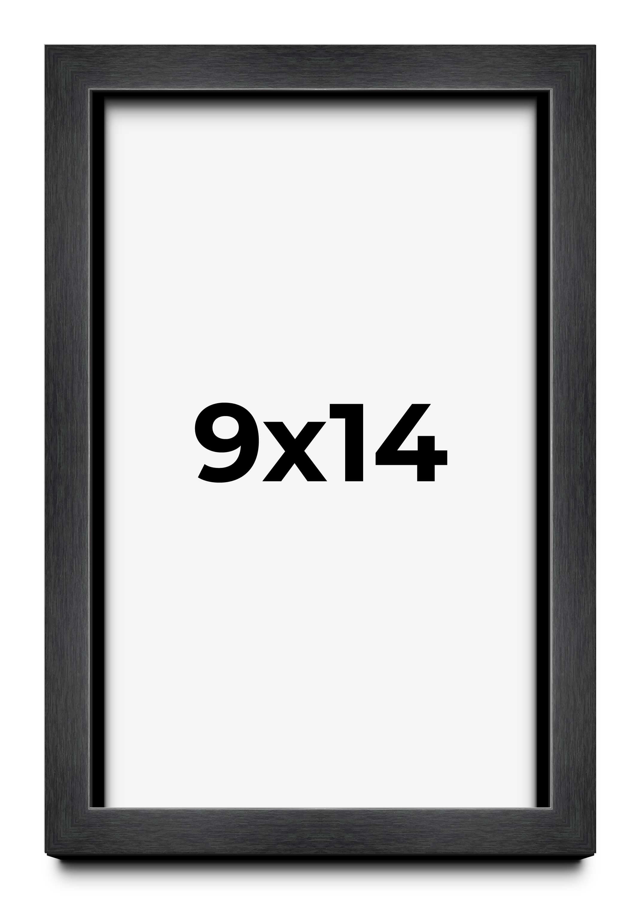 9x14 Frame Black Charcoal Grey Wood Textured Picture Frame | 0.75 Inch ...