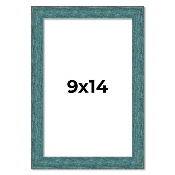 9x14 Frame Blue Rustic Barnwood Solid Wood Picture Frame Width 1.25 Inches | Interior Depth 0.5