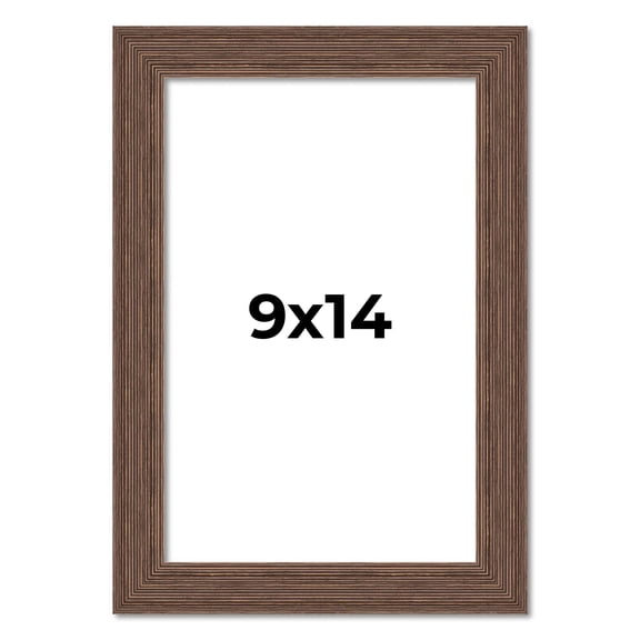 9x14 Frame Brown Distressed Barnwood Picture Frame | Rustic Farmhouse Photo Frame Includes UV