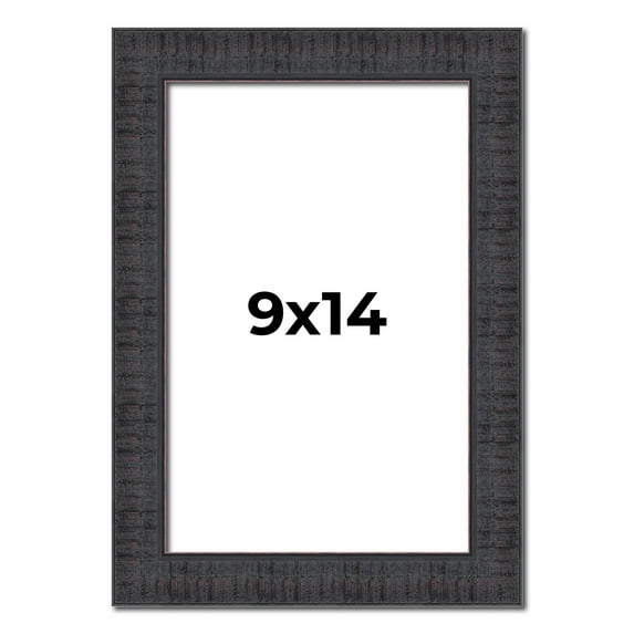 9x14 Frame Brown Rustic Solid Wood Picture Frame 1.5 Inches Wide | Interior Frame Depth 0.5 Inches