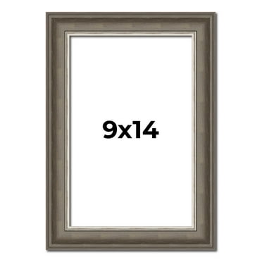 9x14 Frame Brown Solid Wood Picture Frame | 1.75 Inch Moulding Width | Austin Frame Complete with