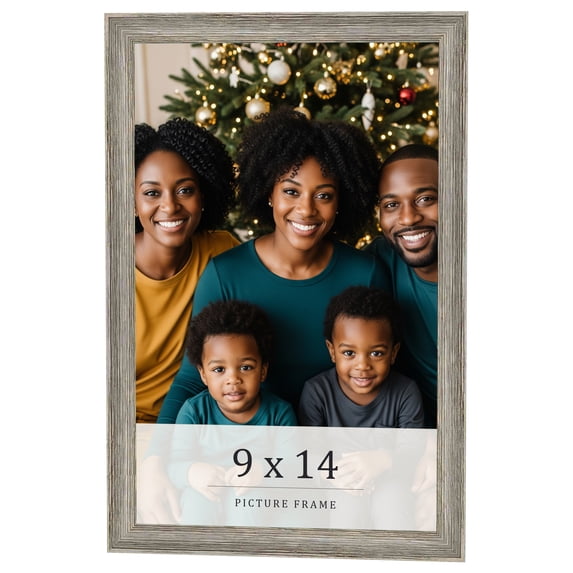 9x14 Frame Grey Solid Wood Picture Frame Width 1 Inches | Interior Frame Depth 0.5 Inches |