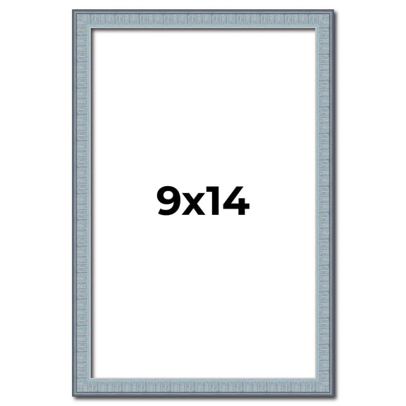 9x14 Frame Rustic Sky Blue Solid Wood Picture Frame | 0.75 Inch Moulding Width |Includes UV Acrylic