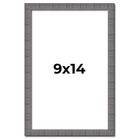 9x14 Frame Slate Blue Distressed Rustic Solid Wood Picture Frame | 0.75 Inch Moulding Width |