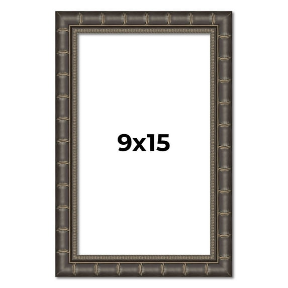9x15 Frame Black Bamboo Solid Wood Picture Frame Width 1.5 Inches | Interior Frame Depth 0.5 Inches