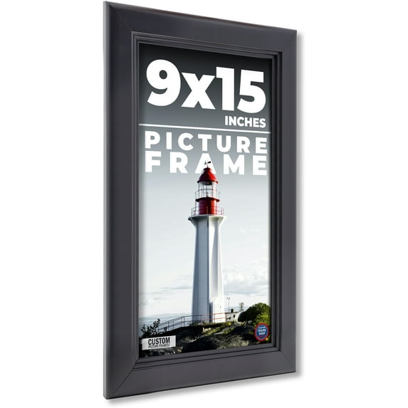 9x15 Frame Black Passaggi Solid Wood Picture Frame Width 1.5 Inches | Interior Frame Depth 0.5