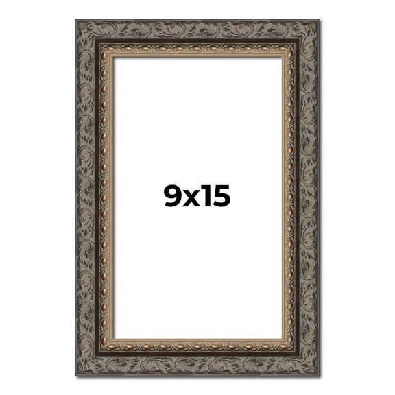 9x15 Frame Black Real Wood Picture Frame Width 2 inches | Interior Frame Depth 0.5 inches | Fitz