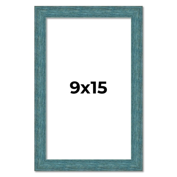 9x15 Frame Blue Rustic Barnwood Solid Wood Picture Frame Width 1.25 Inches | Interior Depth 0.5