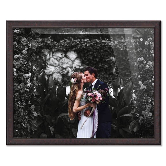 9x15 Frame Brown Picture Frame - Complete Modern Photo Frame Includes UV Acrylic Shatter Guard Front, Acid Free
