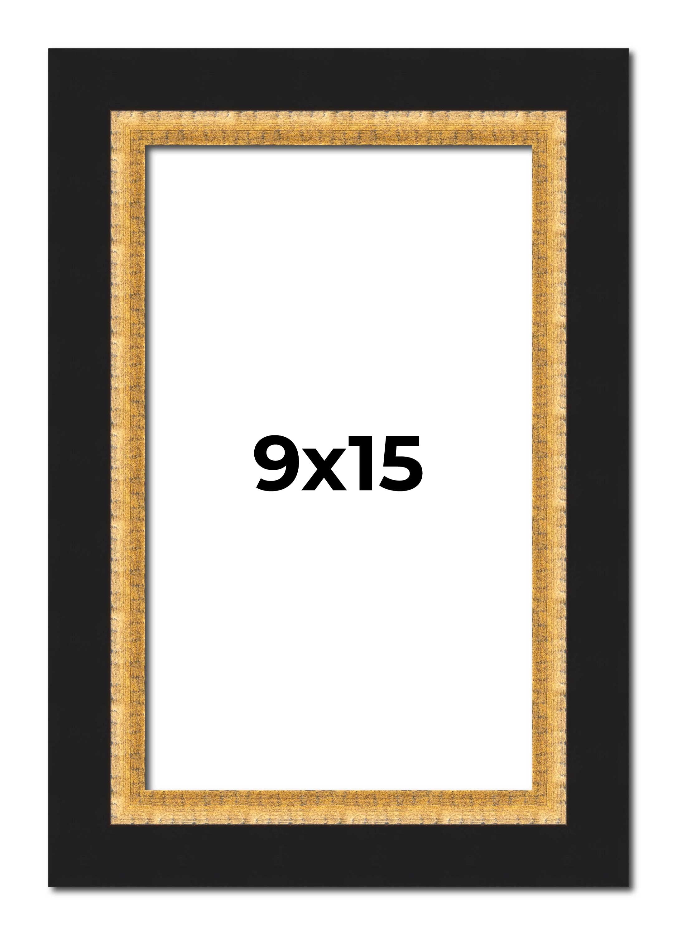 9x15 Frame Gold Real Wood Picture Frame Width 2.25 Inches | Interior ...
