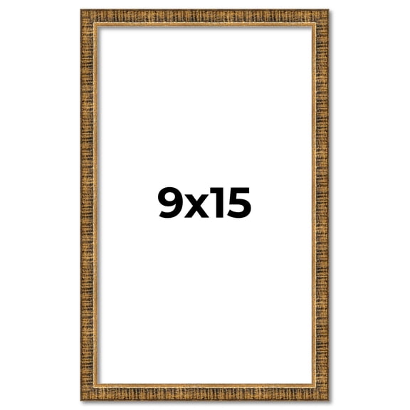 9x15 Frame Gold Solid Wood Picture Frame - Complete Modern Photo Frame Includes UV Acrylic