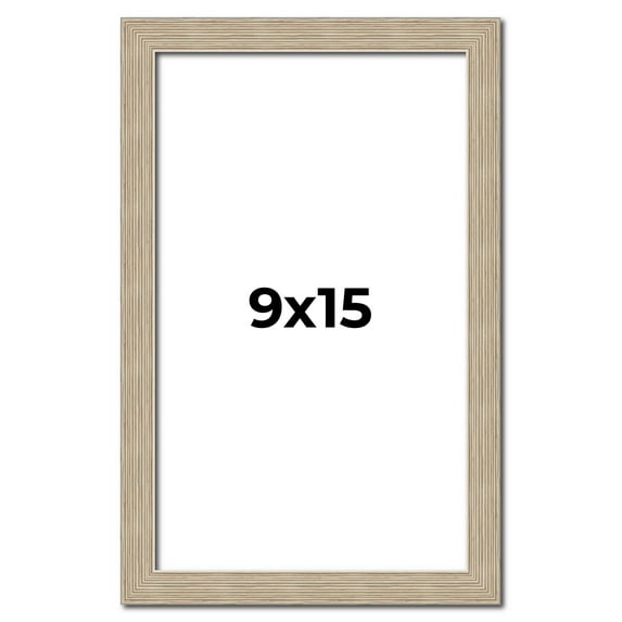 9x15 Frame Grey Solid Wood Picture Frame Width 1 Inches | Interior Frame Depth 0.5 Inches |