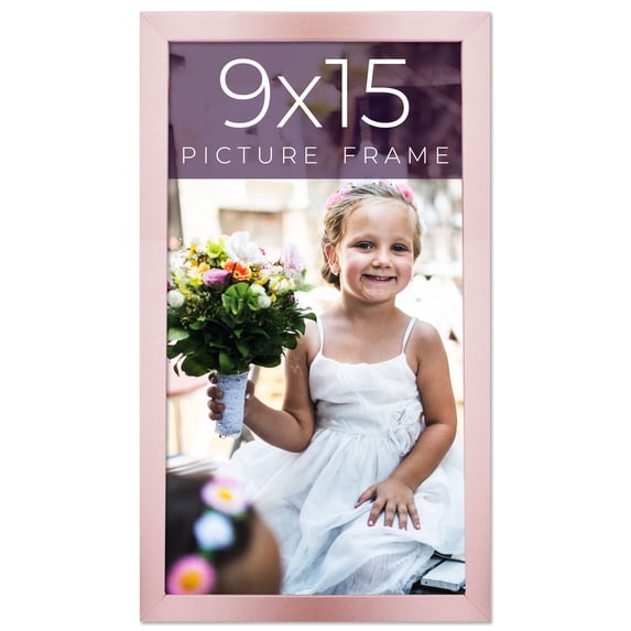9x15 Frame Pink Real Wood Picture Frame Width 0.75 inches | Interior Frame Depth 0.5 inches | Rose