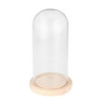 thumbnail image 1 of 9x15cm Glass Cloche Dome with Wood Base for Displaying Flowers and Collectibles, 1 of 5