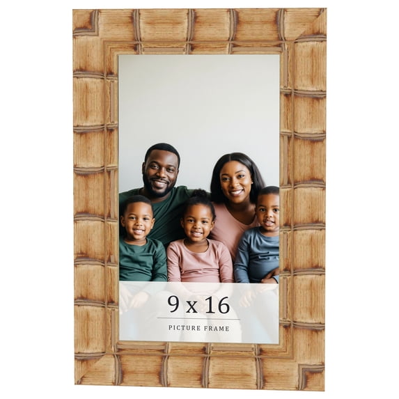 9x16 Frame Beige Real Wood Picture Frame Width 3 inches | Interior Frame Depth 0.5 inches | Natural