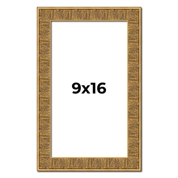 9x16 Frame Black and Gold Distressed Solid Wood Sonoma Picture Frame | 1.625 Inch Moulding Width |