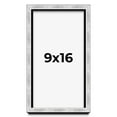 thumbnail image 1 of 9x16 Frame Brushed Silver Solid Wood Picture Frame | 0.75 Inch Moulding Width | Rabbet Depth 0.75, 1 of 5